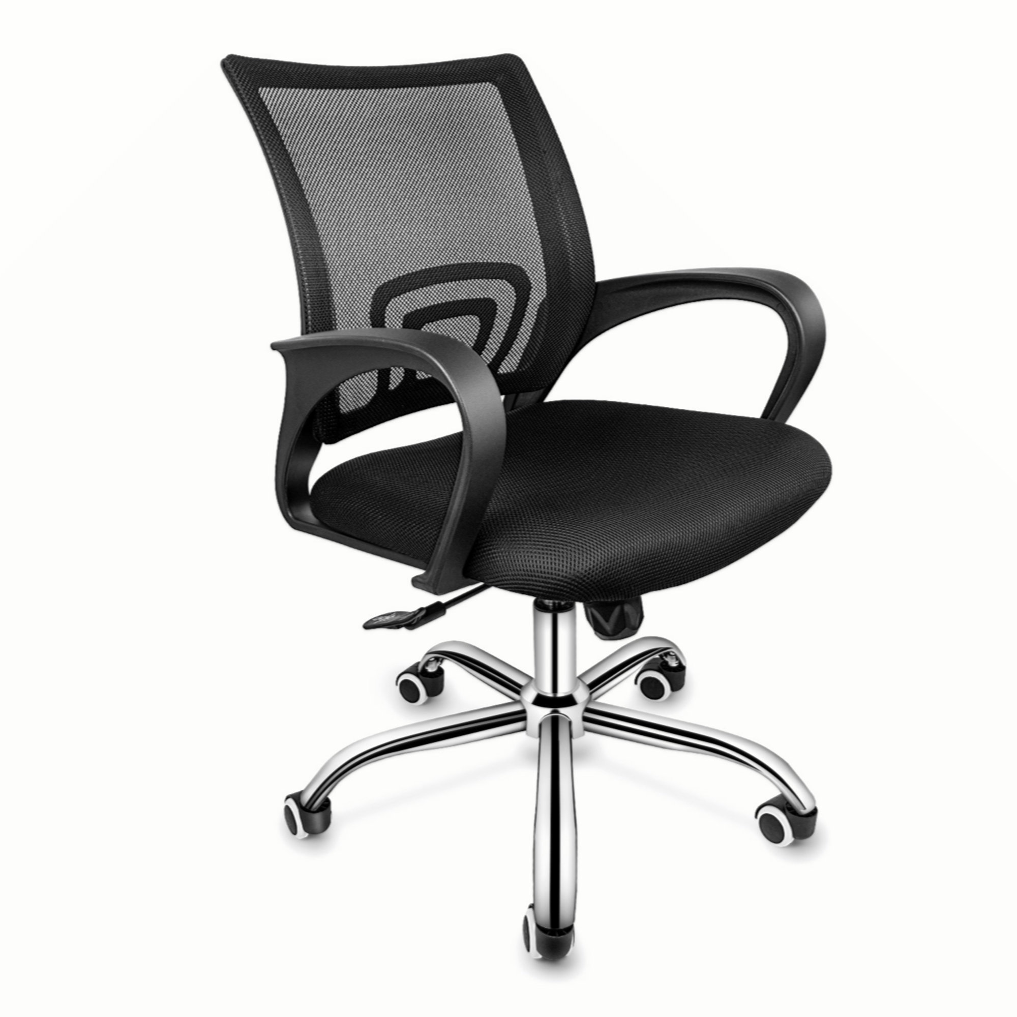Inbox Zero Simple Deluxe Task Office Chair Ergonomic Mesh Computer Chair With Wheels And Arms And Lumbar Support Adjustable Height Study Chair For Students Teens Men Women For Dorm Home Office Black